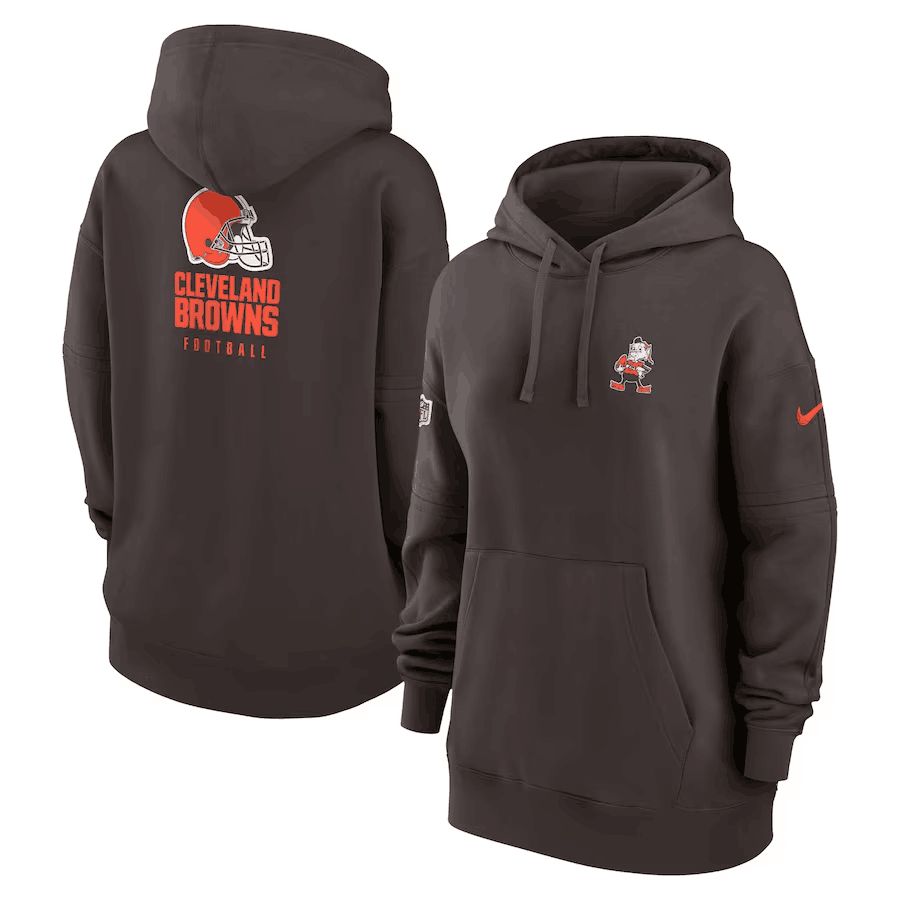 Women 2023 NFL Cleveland Browns brown Sweatshirt style 1->cleveland browns->NFL Jersey